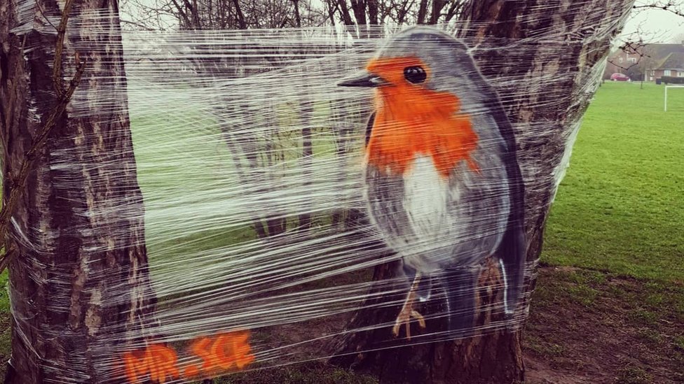 Artist de film „copleșit” de reacția Pershore la picturile sale murale