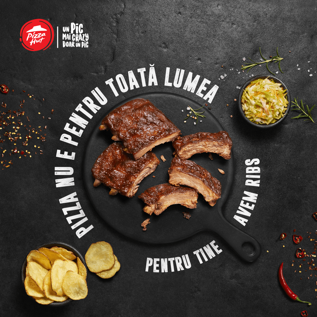 Coastele de porc – un produs vedetă, disponibil în toate restaurantele Pizza Hut din țară