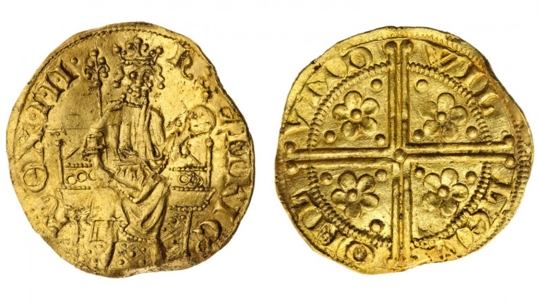 Moneda din aur Henric al III-lea”, descoperită de un căutător amator, a fost vândută cu suma record de 648.000 de lire sterline