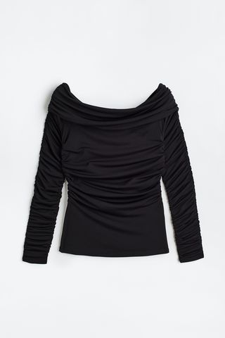 Top cu gât bardot drapat Top cu gât bardot drapat