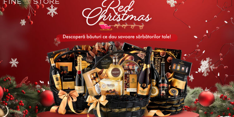 Inspiră-te de la FineStore pentru daruri cu stil, indiferent de buget! Coșuri cadou care vor străluci sub orice brad de Crăciun
