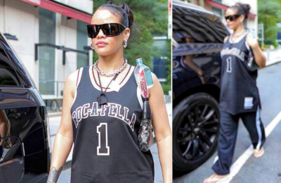 Rihanna a ajuns la Yankee Stadium în tricou Roc-A-Fella și a reaprins zvonurile despre un moment cu Jay-Z